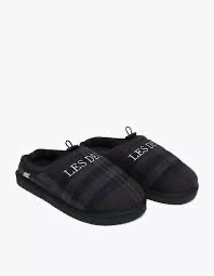 Trey wool check slipper