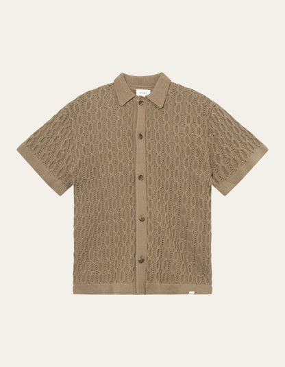 Garrett Knitted SS Shirt walnut