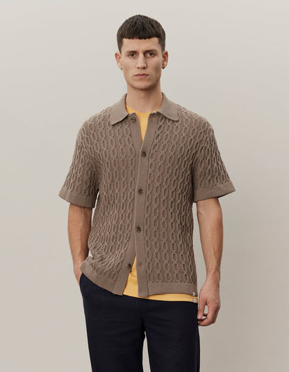 Garrett Knitted SS Shirt walnut