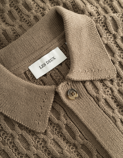 Garrett Knitted SS Shirt walnut