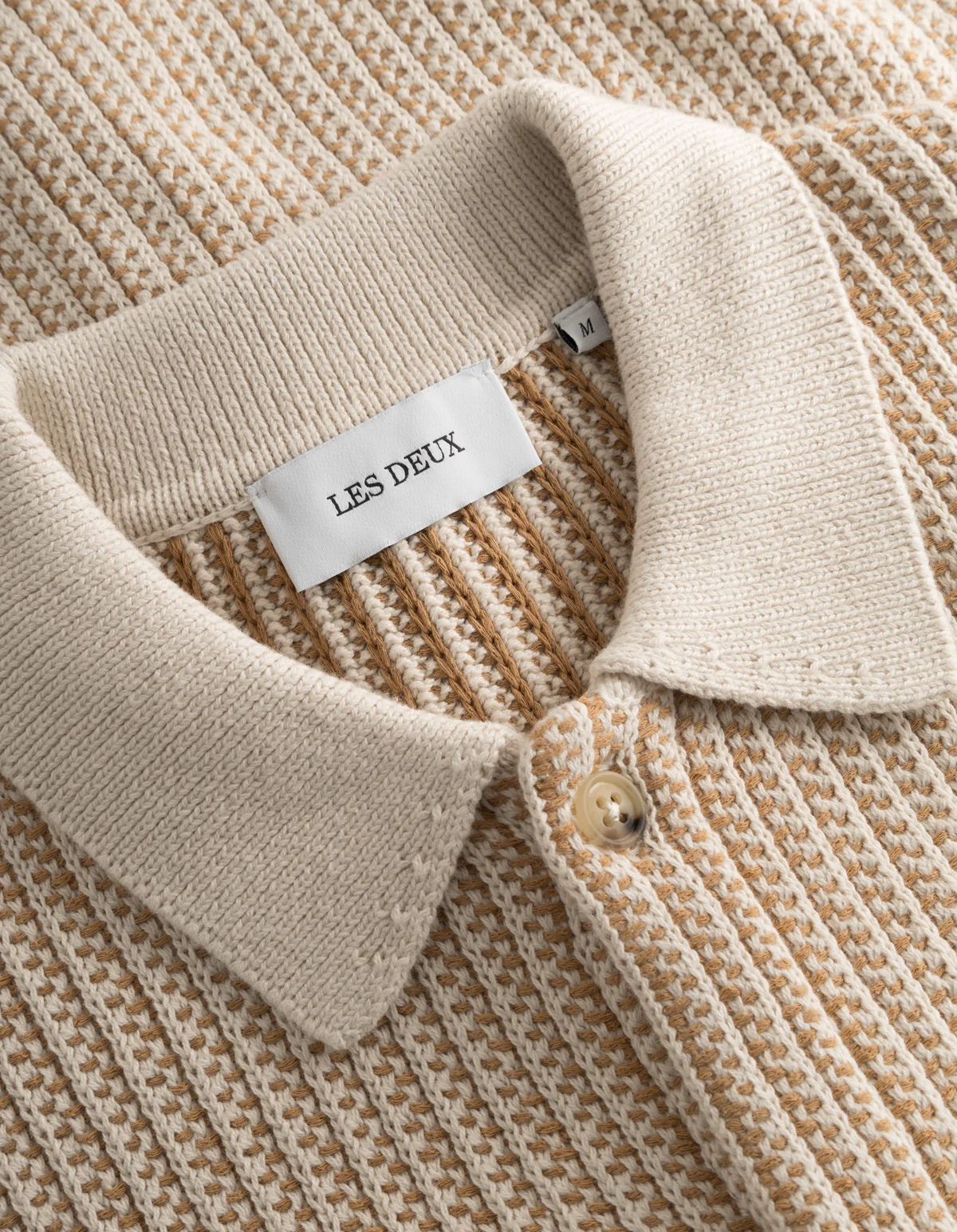 Easton Knitted Shirt Camel/Ivory