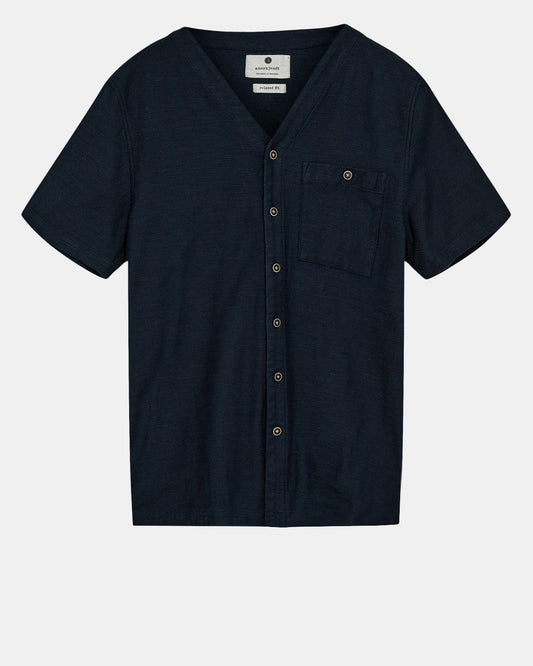 AKDAN S/S V-NECK SHIRT sky captain