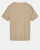 AKDAN S/S V-NECK SHIRT Brown Rice