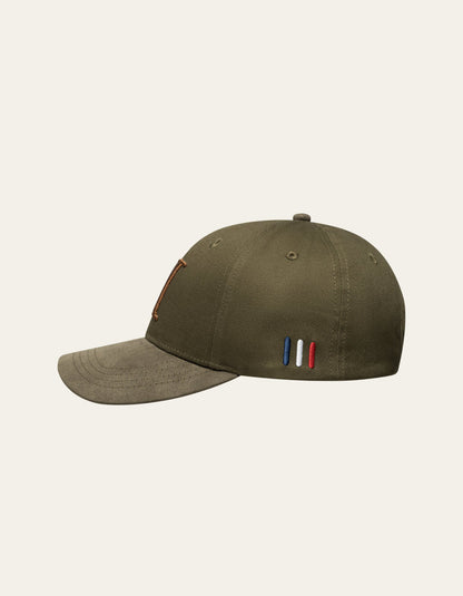 Baseball Cap Suede II olive night/ terracotta