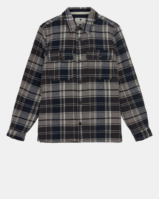 Akoscar check overshirt chocolate Brown