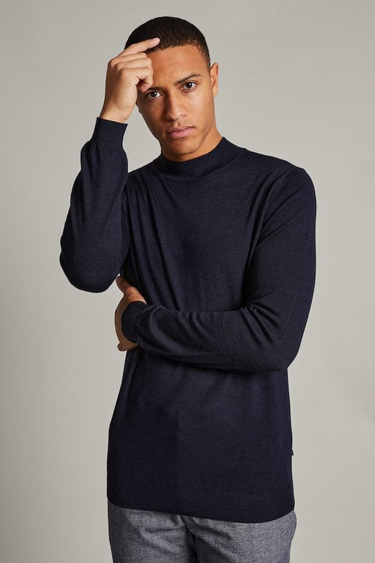 Maturtle 100% merino sweater with standing collar