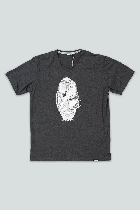 Owl T-shirt dark grey